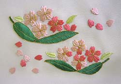 笹舟桜-多色で刺繍